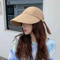 Dospita women summer sun  hat Korean version  trendy Japanese cotton  linen cap fisherman hat