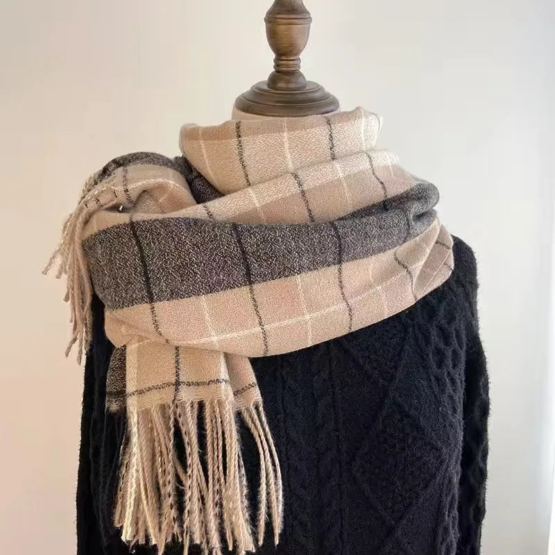 Dospita  -  Fashion winter plaid scarf female autumn and winter everything new British classic imitation cashmere  plaid sha