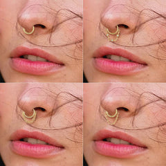 Dospita  -  1pc Stainless Steel Hoop Earrings with Chain Simple Septum Piercing Nose Rings Women Gold Color Tragus Rook Ear Piercing Jewelry