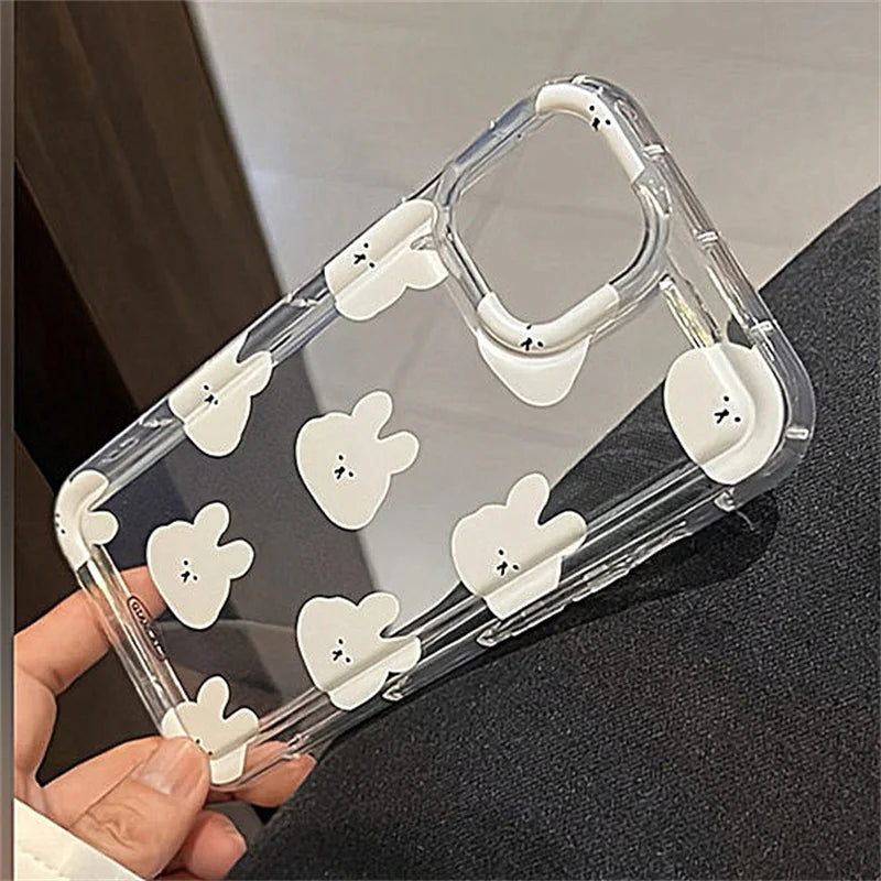 Dospita  -  Cartoon Cat Graphic Soft Clear Phone Case For iPhone 11 13 12 14 15 16 Pro Max XR X 7 8 Plus SE 2 3 Shockproof Airbag Cover