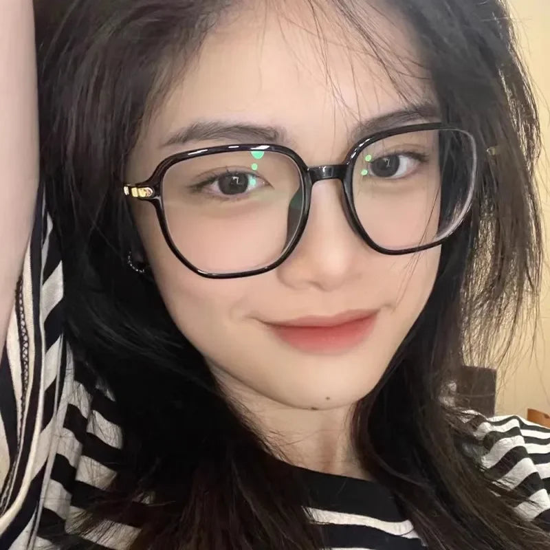 Dospita Korea Artistic Big Glasses Frame Women Lovely INS No Makeup Plain Glasses Men Eyewear Cute Decorative Computer Glasses