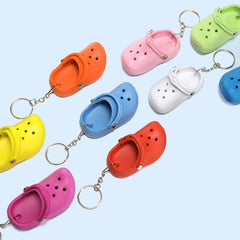 Dospita Shoe Keychain 3D Mini Sandal Slipper Keychain EVA Lovely Beach Shoes Hole Pet Shoe Backpack Pendant Bag Toy Doll Shoes