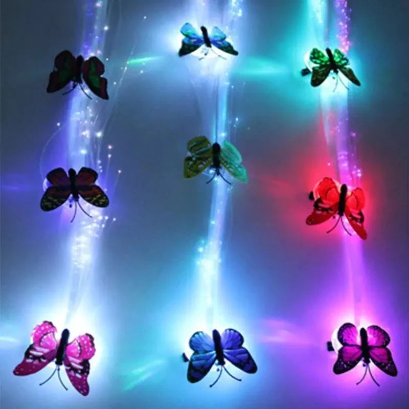 Dospita  -  LED Luminous Tresses Hairpins Novelty Hair Accessories for Girls Children's Show Leading Toys Butterfly Party Gifts