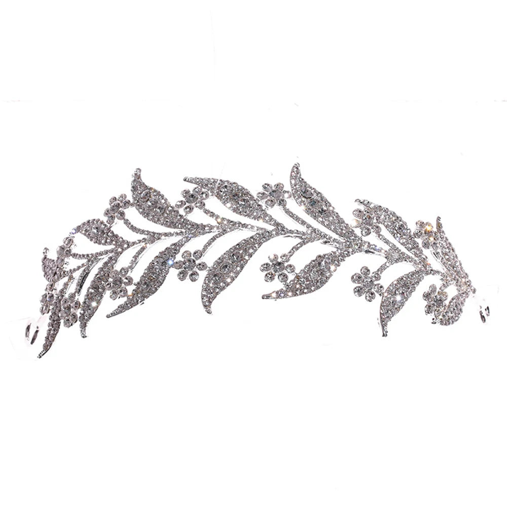 Dospita Wedding Flower Leaf Crystal Headband Hairbands For Women Bride Girl Wedding Bridal Hair Accessories Jewelry Hair Ornaments