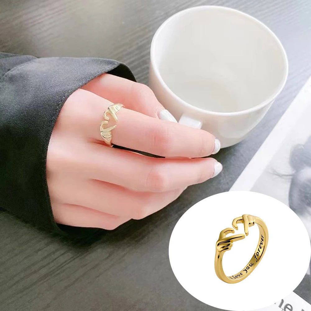 Dospita Women Ring Set Vintage Ring Valentine's Day Ring Heart Ring Finger Ring Lovers Ring Ins Ring Opening Ring Metal Ring