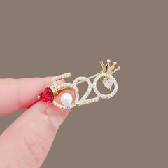 Dospita Fashion pearls brooch Rhinestone crystal Elegant Gold Plated Brooches For Women Girls Pins Luxury  Clothing Women Accessorie