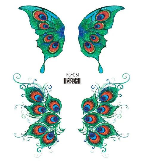 Dospita  -  Fairy Butterfly Wings Shiny Tattoo Sticker Waterproof Eyes Face Hand Body Art Fake Tattoos For Women Makeup Dance Music Festival