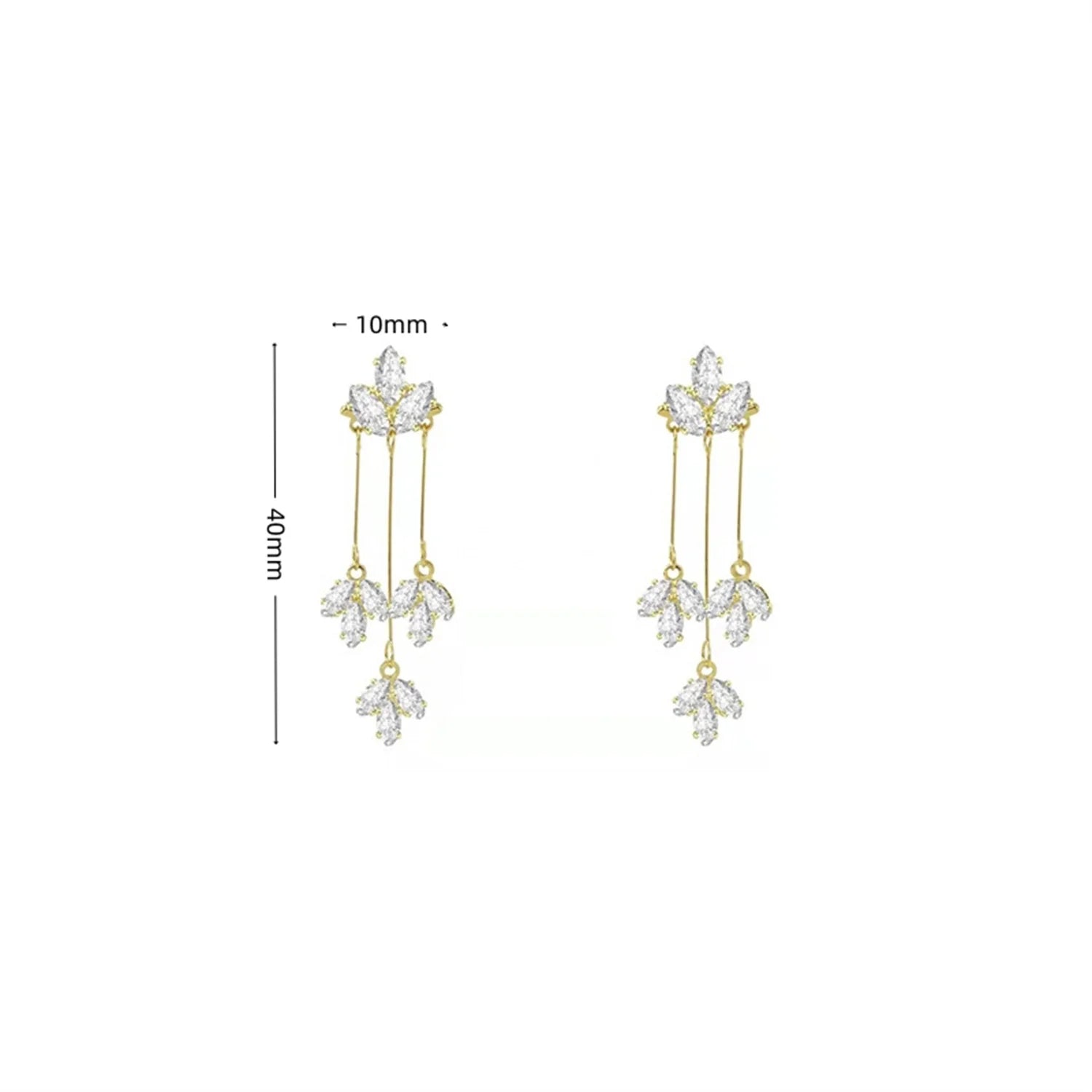 Dospita Earrings Jewelry Fashion Personality Zircon Earring Long Earrings Crystal Flower Tassel Cuffs Stud Earrings