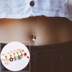 Dospita Navel Ring Navel Jewelry Fashion Jewelry Elk Navel Ring Christmas Navel Ring Piercing Jewelry Belly Navel Nail