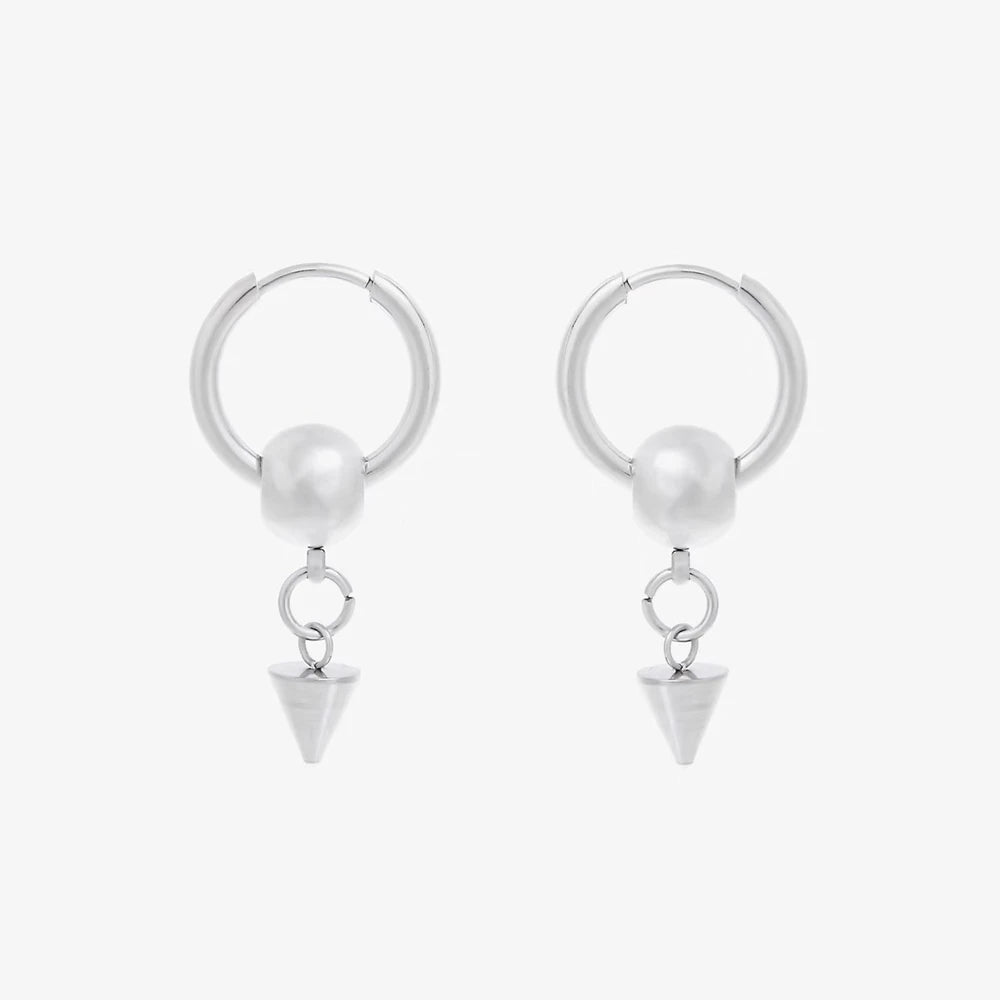 Dospita  -  Y2k Gothic Stainless Steel Rivet Charms Hoop Earrings for Women Men Grunge Fashion No-piercing Ear Clip Punk Earrings