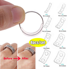 Dospita  -  8 Sizes Silicone Invisible Clear Ring Size Resizer Loose Rings Reducer Ring Sizer Fit Any Rings Jewelry Tools Tightener