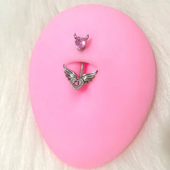 Dospita Y2K Body Accessories Stainless Steel Wings Heart Belly Piercing Sexy Jewelry Body Piercing Vintage Pink Belly Rings Fashion