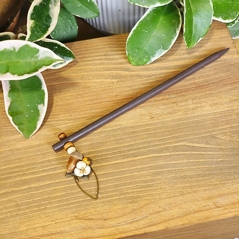 Dospita Fashion Dried Fruit Handmade Pendant Hair Stick for Women Simple Vintage Hair Chopsticks Hairpin Jewelry Accessories