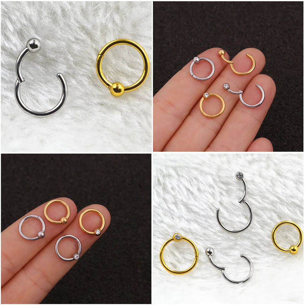 Dospita Fake Piercing Nose Clip Nose Clip Cuff Clip On Nose Hoop Ring Body Jewelry Gifts Non Pierced Without Hole Nose Ring