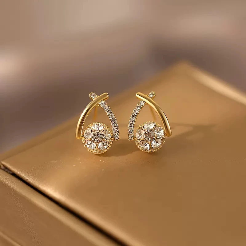 Dospita  -  Fashion Cross Stud Earrings For Women Girls Korean Style Elegant Crystal Jewelry Ear Rings Fishtail Lady Earrings Gift