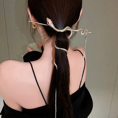 Dospita New Chinese Style Snake Hair Clip Simple Chain Tassel Hair Accessories for Women Fashion Hair Jewelry