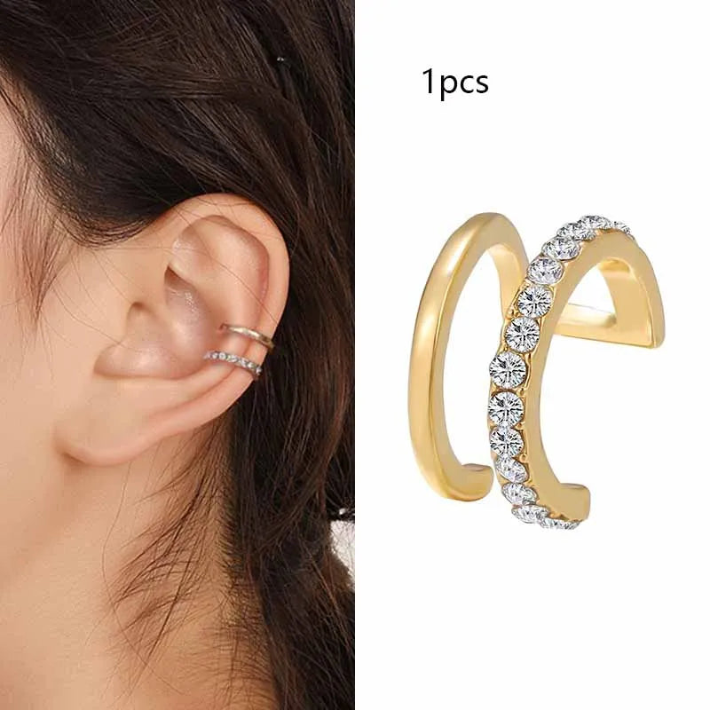 Dospita  -  Delicate Zircon Cute Clip Earrings Female Buckle Ear Cuff No Piercings Fake Cartilage Ear for Women Fashion Jewelry