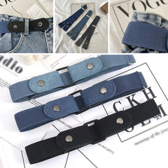 Dospita Adjustable Size Flat Buckle Elastic Waist Belt Jeans Pant Belt Women Belt Stretch Belt Invisible Belt Slim Elastic Band