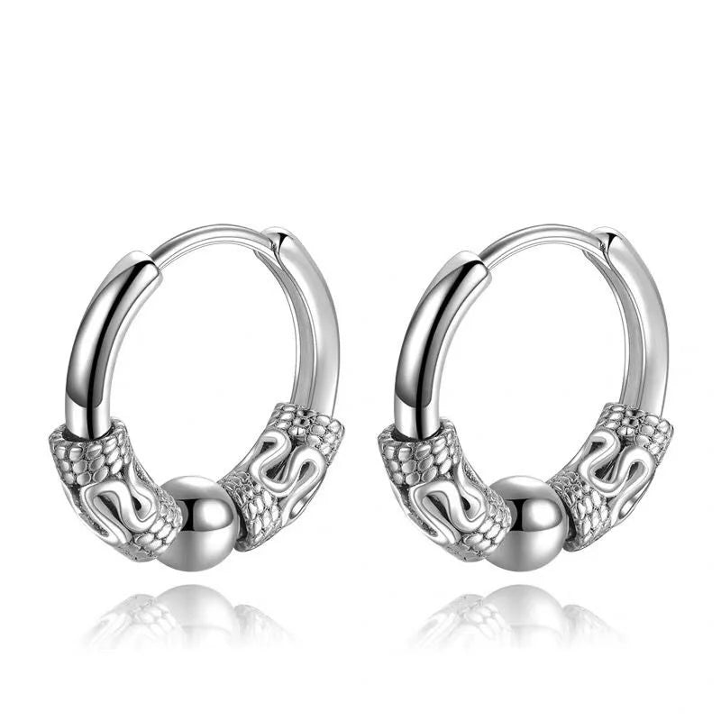 Dospita  -  Classic Men Stainless Steel Hoop Earrings for Women Hip Hop Earring for Men Boy Earrings Punk Gothic Ear Stud Jewelry Party Gift