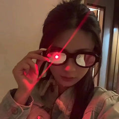 Dospita LED Red Eye Special Effects Luminous Glasses Men Women Funny Glasses Cosplay Shiny Eyeglasses Party Cyberpunk Glowing Eyewear