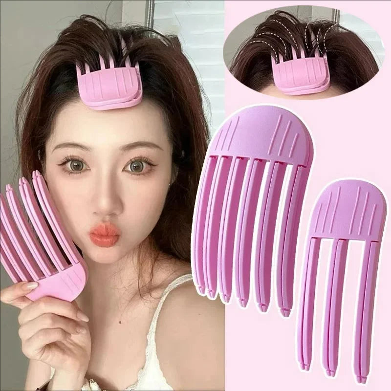 Dospita 3/6Teeth Fluffy Hairpin Curling Bangs Clips Hair Roots Volumizing Hair Clips Women Curling Fixed Shape Clips Volume Hair Roller