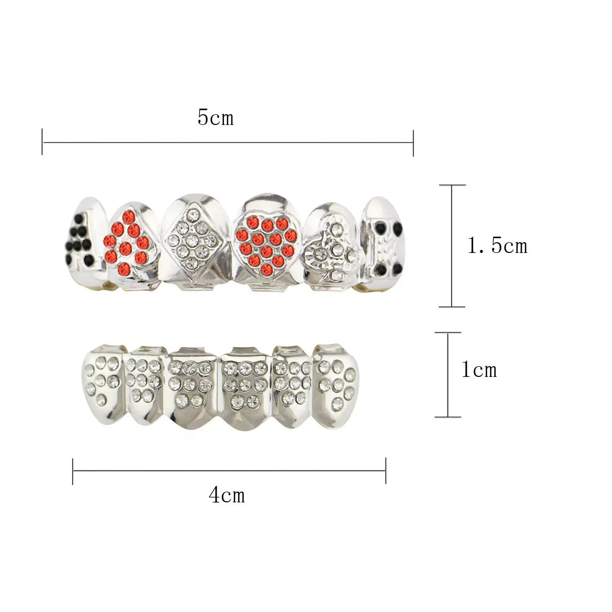 Dospita Iced Out Micro Pave Teeth Grillz For Men Top&Bottom Cubic Zirconia Grills Set Man Women Dental Jewelry