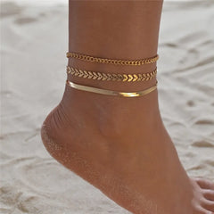 Dospita New Fashion Gold Color Simple Chain Anklets For Women Beach Foot Jewelry Leg Chain Ankle Bracelets Female Jewelry Gifts