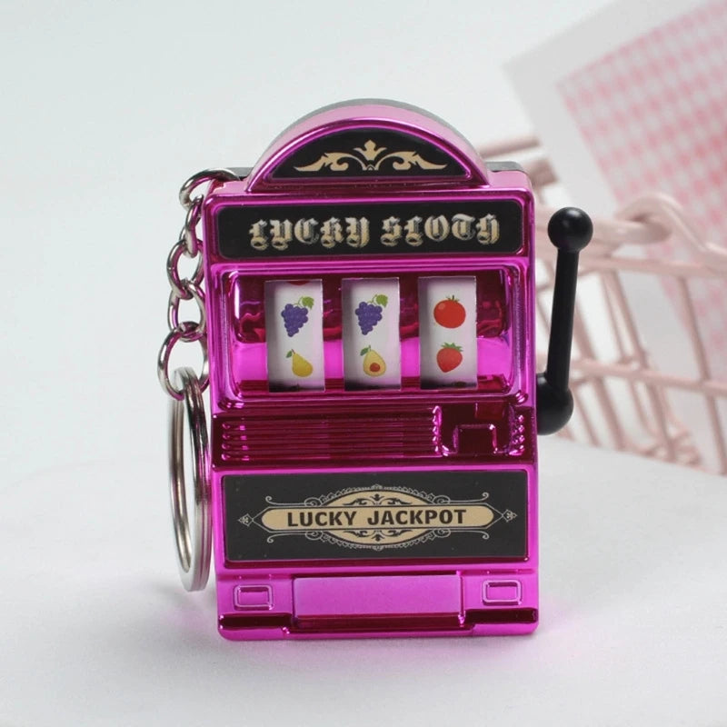 Dospita  -  Fruit Slot Machine Keychain Lucky Charm Jackpot Keychains Mini Casino Pendant Bag Charm Novelty Gifts for Kids Adults