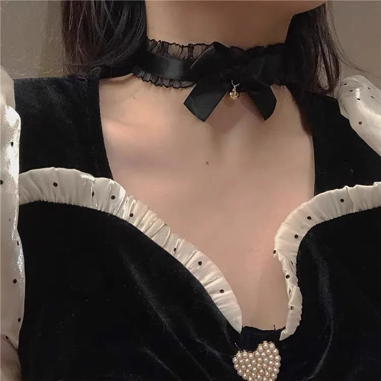 Dospita  -  Retro White Punk Rivet Collar Choker Women Sexy Lace Cross Pendants Gothic Girl Neck Jewelry Accessories