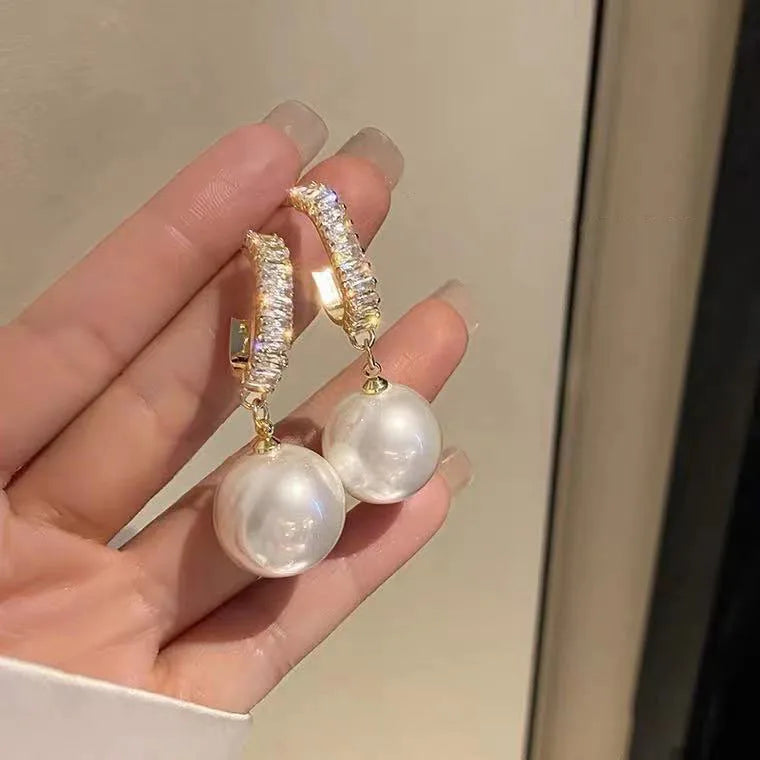 Dospita  -  New Classic Elegant Imitation Pearl Dangle Earrings For Women Crystal Long Tassel Exquisite Drop Earring Wedding Jewelry