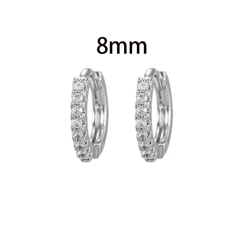 Dospita  -  2PCS New Fashion Gold Color Crystal Zirconia Chain Hoop Earrings Women Small Pendant Star Ear Cartilage Earring Piercing Jewelry