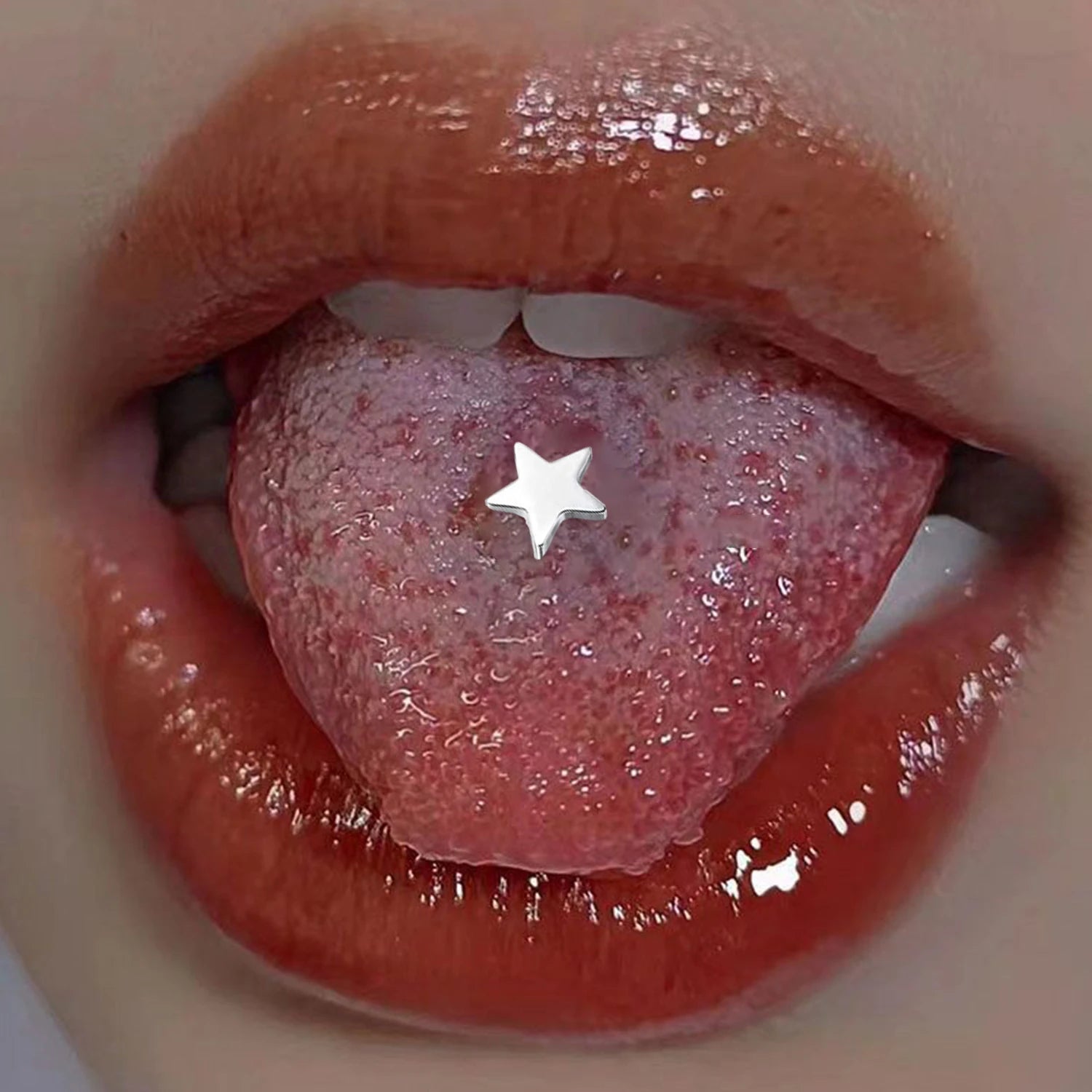 Dospita Y2k 90s Star Pentagram Tongue Rings for Women Cool Sweet Charm Trend Tongue Nail Harajuku Trend Piercing Jewelry New