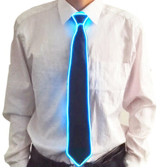 Dospita Flashing Neon Light LED Tie Halloween Christmas Dance Supplies Wedding Party Decoration Luminous Wire Necktie