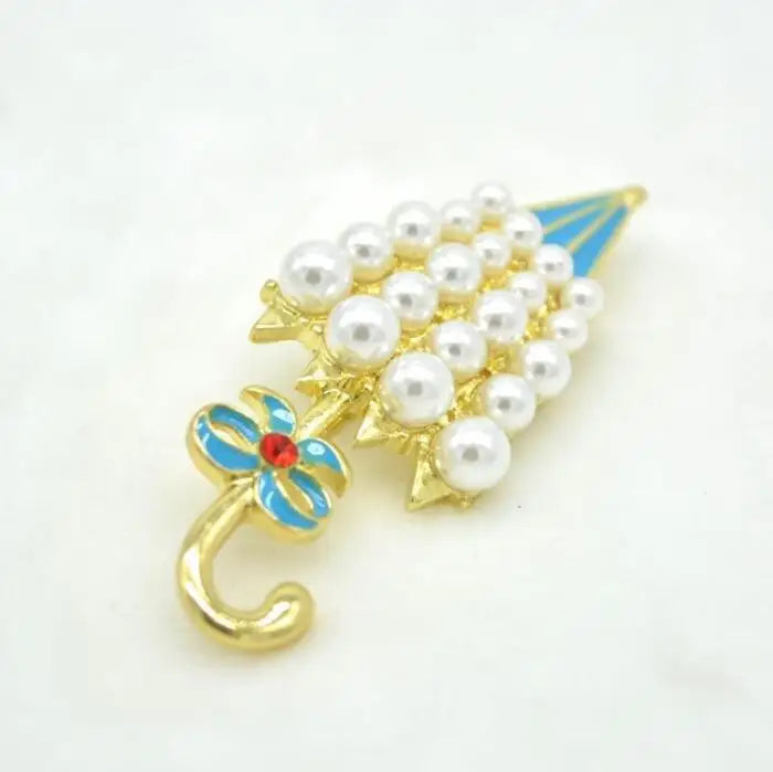 Dospita Fashion Lovely Pearl Enamel Umbrella Brooches For Women Cartoon  Pins Fashion Coat Clothing Jewelry Accessories Girl Gifts