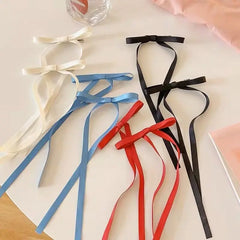 Dospita  -  2pcs Ribbon Bow Hair Claw Clips Long Ribbon Tassel Hair Clip For Braids Bang Side Hair DecorationWomen Girls Hair Accessories