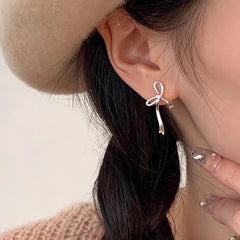 Dospita Korean Fashion Sweet Cute Bowknot Stud Earrings for Women Girls New Simple Minimalist Ear Piercing Aesthetic Jewelry Y2K Gifts