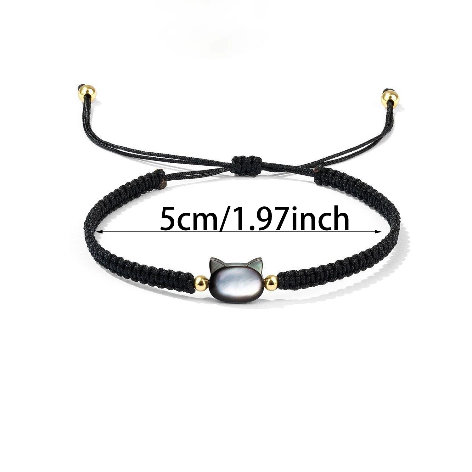 Dospita Natural Moonstone Obsidian Bracelets Minimalist Bracelet Handmade Cute Black White Cat Bracelet Party Accessories Jewelry