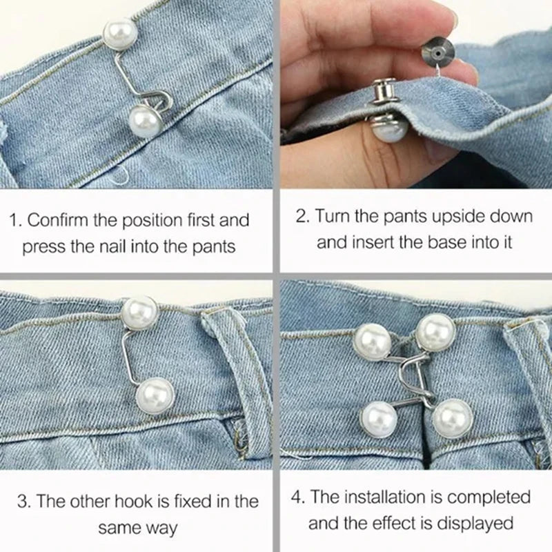 Dospita Waist Tightener Buckle Adjustable Nail-free Jeans Button Pins Pants Snap Fastener Detachable Clothing Pant Sewing Tools