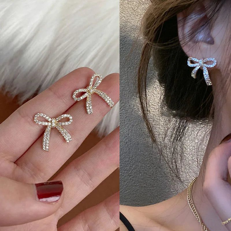 Dospita  -  Fashion Cross Stud Earrings For Women Girls Korean Style Elegant Crystal Jewelry Ear Rings Fishtail Lady Earrings Gift