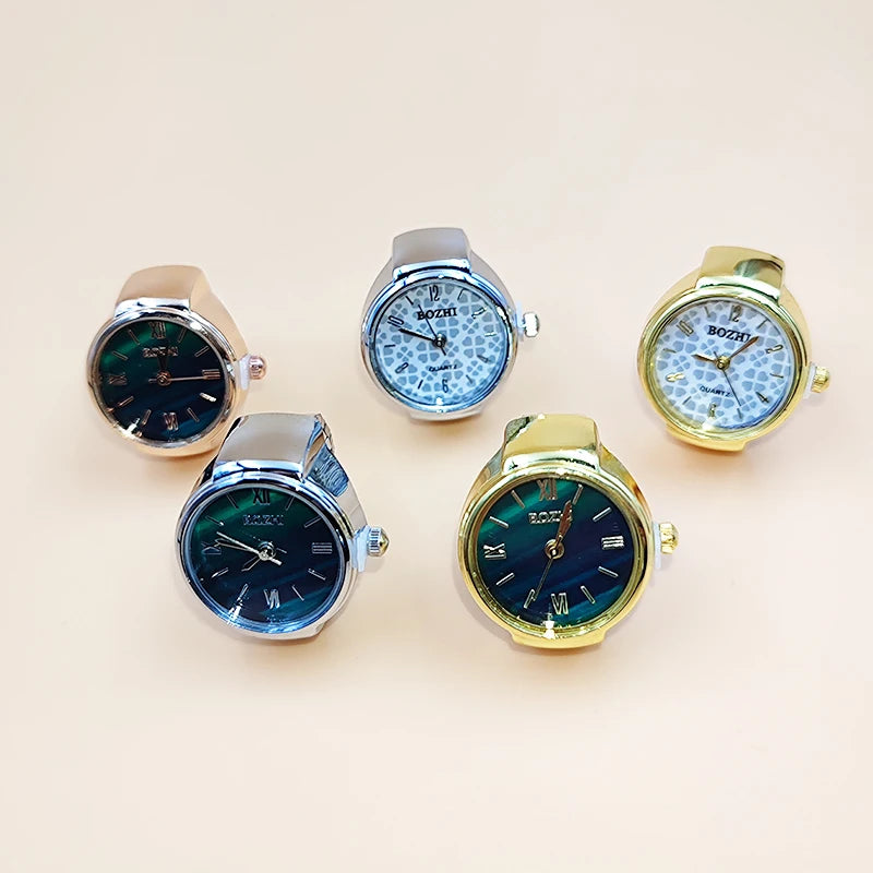 Dospita Finger Watch Ring Creative Movement Fashion Accessories Vintage Alloy Shell Quartz Watch Men Jewelry Women Gift