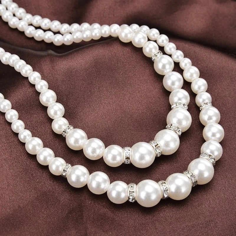 Dospita  -  Double Layer Necklace Beads Necklaces Pearls Necklaces Women Pearls Neck Jewelry