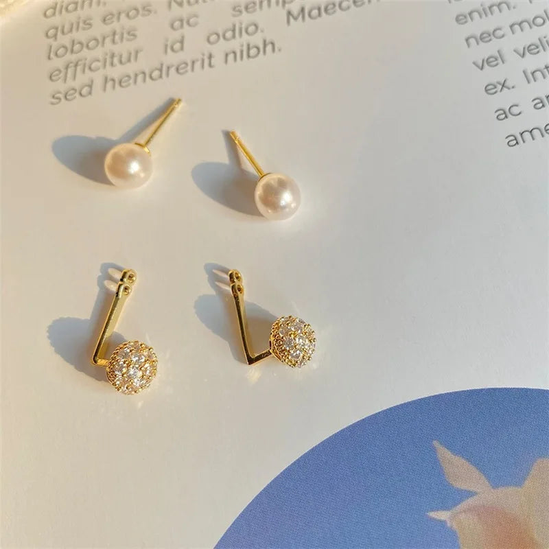 Dospita  -  New Arrival Geometric Pearl Women Classic Stud Earrings Pineapple Pearl Earrings Female Fashion Earrings Female Jewelry