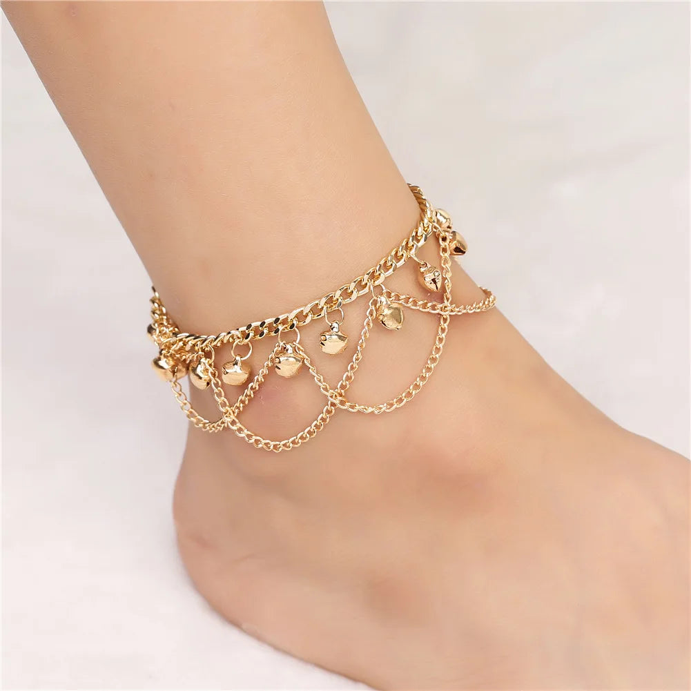 Dospita Tassel Bell Anklet Bracelets Beach Anklets for Women Fashion Jewelry