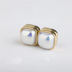 Dospita Imitation Pearl Heart Shape Women And Men Ear Studs No Ear Hole Ear Clip Fashion Jewelry With Magnetic Square Earwear