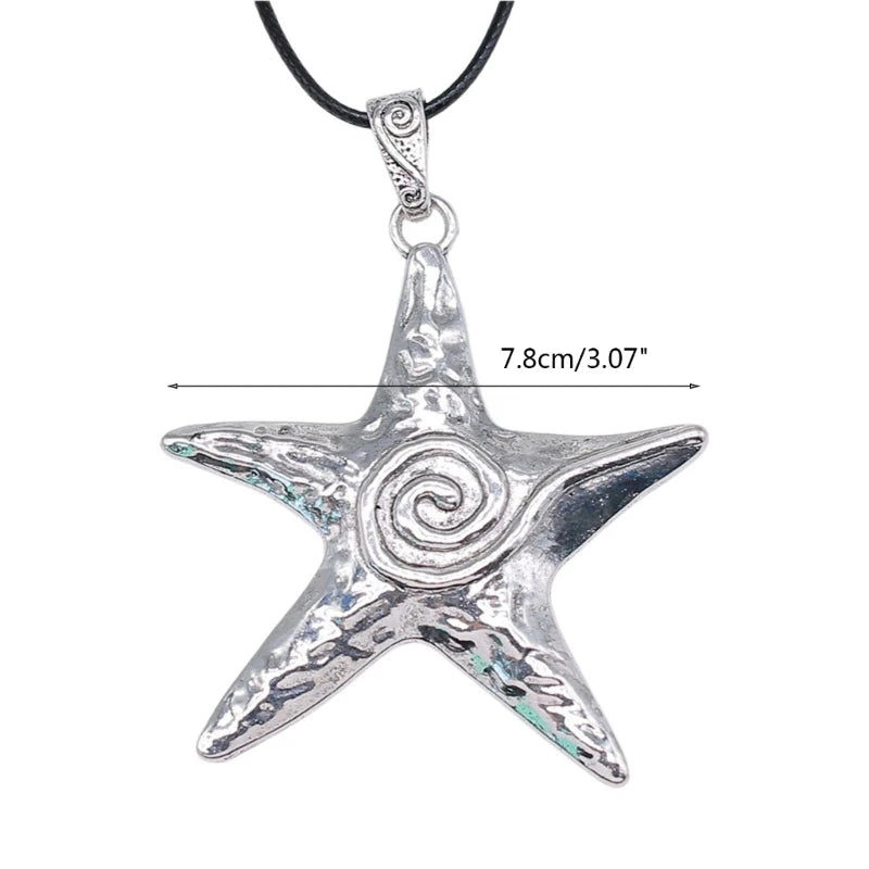 Dospita  -  Chunky Pentagram Necklace Jewelry Gift for Women Mens Exaggerate Y2K Star Charm Necklace Clavicle Chain Jewelry Gift  Dropship