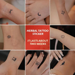 Dospita  -  32pcs Small Pattern Finger Back Herbal Tattoo Stickers Instagram Wind Juice Simulation Waterproof Durable And Non Reflective