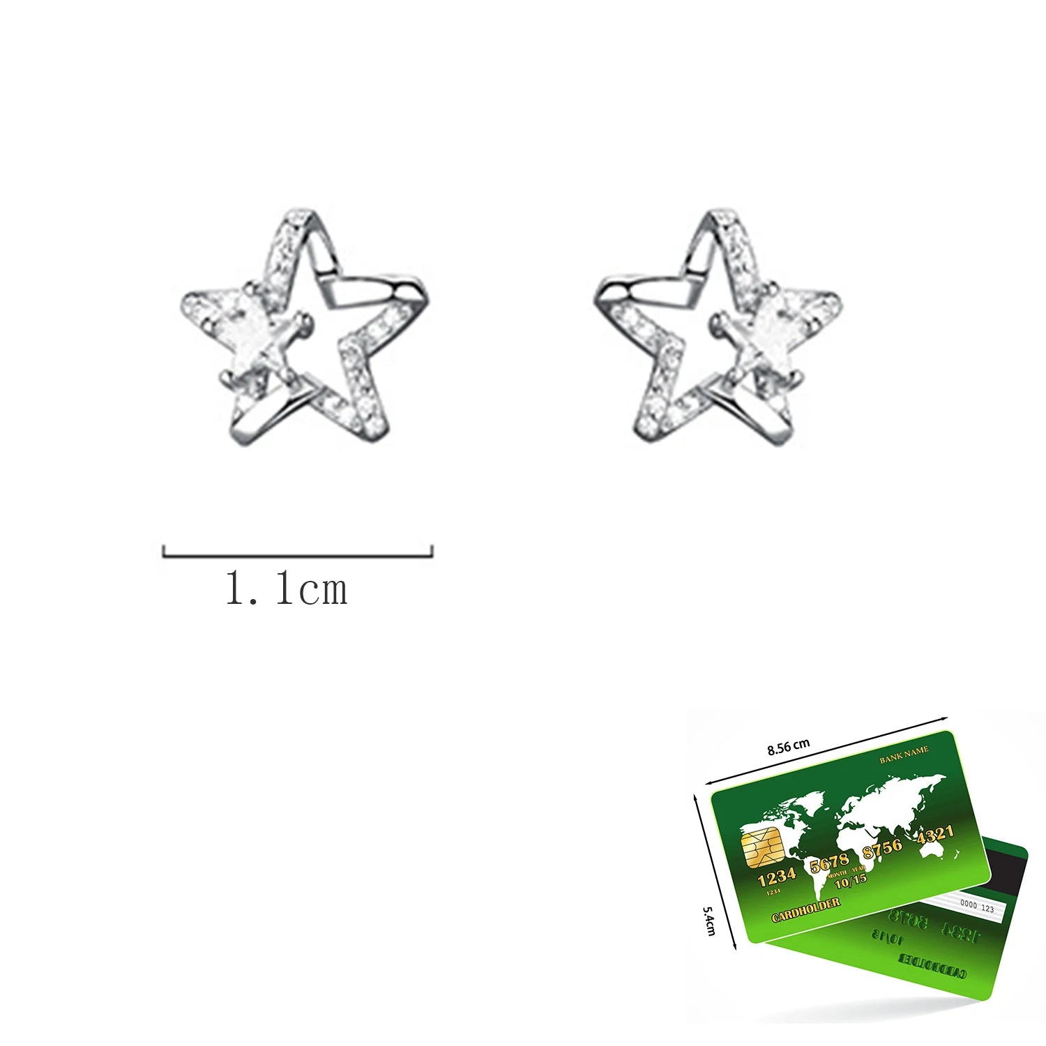 Dospita Small Star Cubic Zircon Stud Earrings For Women Silver Color Trendy Lady Jewelry New On The Ear Star Stud Earring