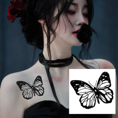 Dospita  -  3D Black Butterfly Temporary Tattoo Stickere Waterproof Colorful Butterfly Body Art Fake Tattoo Flash Tattoo Wrist Ankle Unisex