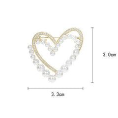 Dospita Fashion High-Quality Alloy Love Heart New Pearl Rhinestone Brooch Pin Women's Elegant Clothing Shawl Scarf Buckle Pins Jewelry