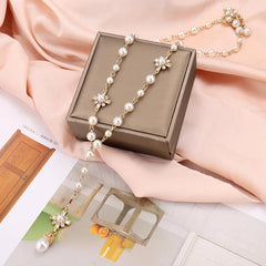 Dospita Korean Fashion Pearl Long Double Layer Pendant Necklace Sweater Chain Accessories